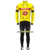 Fietskleding (Fietsshirt Lange Mouw + Lange Koersbroek) 2022 Bingoal Pauwels Sauces WB - Rood Neongeel